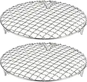 uxcell 2pcs Round Cooking Rack 7.9-inch 201 Stainless Steel Cross Wire Barbecue Grill Net with 20mm Legs for Cooking Baking Steaming BBQ