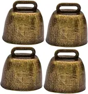 ULDIGI 4pcs Cow Bells for Pets Noise Maker Small and Loud Rustic Decorations for Dogs Cats Collar Accessories Craft Bells