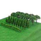 50pcs Miniature Trees Model Train Railroad Wargame Scenery Landscape Scale DIY