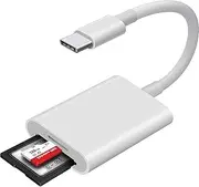 USB C SD Card Reader, Dual Card Slots for iPhone 15 Pro iPad Mac MacBook Laptop Android, USB-C/TypeC High-Speed Trail Camera Viewer