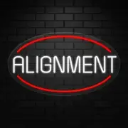 Alignment Sign for Business Displays | LED Flex Neon | 30"W x 17"H x 1"D