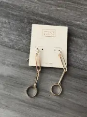 14th & Union Nordstrom Gold Dangle Earrings Geometric Shapes NWT Pierced