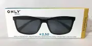 ONLY Eyewear Mens Bifocal Readers Sunglasses 2.50 Black Square The Executive