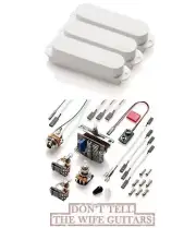 EMG SLV SET WHITE 3 ACTIVE SINGLE COIL PICKUPS FOR STRAT SWITCH POTS & WIRING