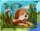 DIY Needlepoint/Tapestry Kit "Playful puppy" 5.9"x7.9", Bambini