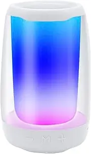 Portable Speakers with Lights, Night Light,Speakers Color Change Speaker, Handsfree Phone PC USB White