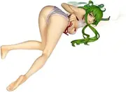 Anime Action Figures Model Statue-Swimsuit Pose Girl,Green Hair White Swimsuit Girl,Sexy Girl Ornament,Car Ornament,Binary Model Ornament-Z