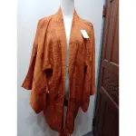 日本和服咖咖橘羽織緹花質感外套零尺碼