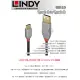 LINDY 林帝 ANTHRA USB 2.0 Type-C/公 to Type-A/公 傳輸線 0.5m (36885)