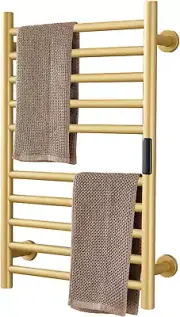 Gold Heated Towel Warmer Radiator Bathroom Accessories, Built-In Timer Temperatu