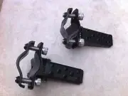 BLACK BICYCLE STEEL FOLDABLE FOOT STEP PEGS STAND CRUISER LOWRIDER BMX BIKES