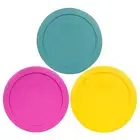 Pyrex 7201-PC 4 Cup (1) Turquoise (1) Pink (1) Meyer Yellow Round Lids 3PK New