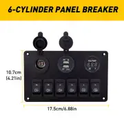 6Gang Blue Rocker Switch Panel LED Breaker Circuit Waterproof Car Marine Boat (for: Renault)