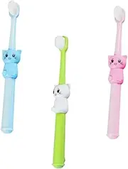 Anneome Mini Toothbrush Set for Boys and Girls 3pcs Soft Toothbrush Adorable Cartoon