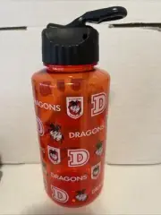 NRL St George Illawarra Dragons Large 1 Litre Plastic Water Bottle - Football