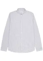 Les Deux Kristian Striped Stretch-cotton Oxford Shirt - Blue - S S