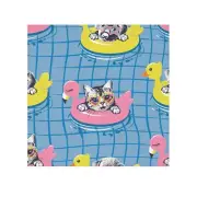Cute Cat Pool Party Face Towel | Fun & Quirky Design