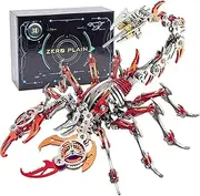 Scorpion 3D Metal Puzzle for Adults,Figure Model Building Kits 3-D Puzzles,454 Pcs (Red,Not Assembled)
