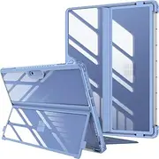 Fintie Hard Case for 13 Inch Microsoft Surface Pro 9 / Pro 9 5G (2022 Release) - Shockproof Folio Rugged Cover with Clear Transparent Back Shell Compatible with Type Cover Keyboard, Blue