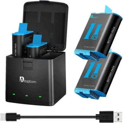 Battery Charger for GoPro Hero 12 Black Hero 11/10/9, Portable Charger 3-Channel
