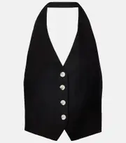 [Veronica Beard] Veronica Beard Arabella linen-blend vest AU 6 black