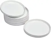 WishDeco Ceramic Appetizer Plates Set of 6, 18cm/7Inch Small Dessert Plates Set, White Round Porcelain Dinner Dishes for Salad, Pasta, Cake, Waffle