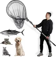 Smarkey Dog Catch Net Pole, Animal Catching Net, Wildlife Control Tool, Large Fish Landing Net for Chicken Raccoon Duck Goose Bird Skunk Bat Raccoon Guinea Fowl Feral Cat Pigeon Tuna Goat - Heavy Duty