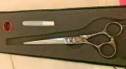 Kenchii Grooming 7" 5 Five Star Scissors Shears ,Lefty Finger Inserts New in Box