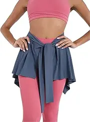 [Kiench] Women's Gym Athletic Wrap Skirts Tennis Yoga Running Tie Up Cover Up