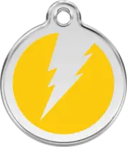 Red Dingo Flash Yelllow Tag - Lifetime Guarantee - Cat, Dog, Pet ID Tag Engraved