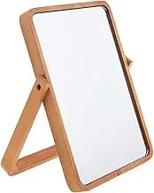 Vintage Wood Table Vanity Makeup Mirror, Rectangle Wall-Mounted Mirrors, Desk Mirror, Hanging Mirror, Wall Mirror Decor for Living Room, Bedeoom, Entryway,Birthday Gifts(8x11 inch)