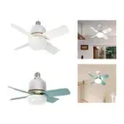 Socket Fan with Light Quiet LED Ceiling Fan Light for Dormitory Bedroom Home