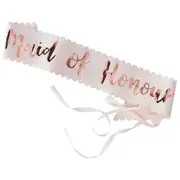 Rose Gold 'Maid Of Honour' Hen Party Sash