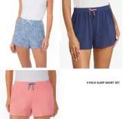 JANE & BLEECKER WOMEN'S 3 PACK SLEEP SHORT (DITSY BLUE PINK HTR BLUE SMALL)NWT