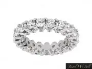 3.05Ct Round Diamond Shared Prong Accent Eternity Band Ring 14k White Gold GH I1