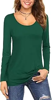 [Amoretu] Women's Plain Cotton Short Sleeve Shirts Tee Tops Scoop Neck T-Shirts