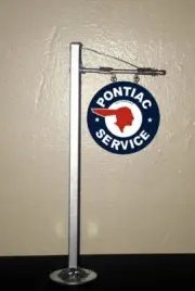 METAL O SCALE 1:48 1:18 PONTIAC SERVICE SERVICE STATION POLE SIGN LAYOUT DIORAMA