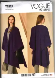 Vogue Patterns V1818 Misses XS to XXL Tom and Linda Platt Cape Sewing Pattern