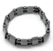 Unisex Magnetic Hematite Beads Elastic Bracelets 18cm(7 1/8")