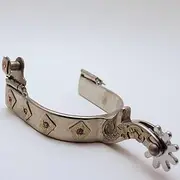 Colorado Saddlery SLC Ladies Engraved Spurs for Women - Nickel Silver & Rhinestones, Stylish Boot Spurs with 1" Nine Point Rowels - Perfect for Trail Riding, Horse Tack, Outfitting - Comes in a Pair