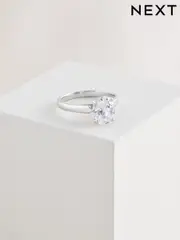 Sterling Silver Oval Solitaire Ring (AK0092) | $38