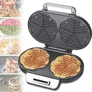 Waffle Maker,Mini Maker for Individual Waffles,Non-Stick Surfaces,Double Sided Uniform Heating,Kid's Dessert Making Tool Electric Waffle Baker,Double Plate Sandwich Maker for Steaks and Snacks