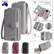 For iPhone 16 15 14 Plus 13 12 11 ProMax Detachable Magnetic Leather Wallet Case