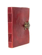 Leather Bound Handmade Antique Blank Paper Notebook/Diary/Sketchbook Red S11