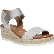 Anne Klein Womens Cara Silver Wedge Sandals Shoes 7.5 Medium (B,M) BHFO 3740