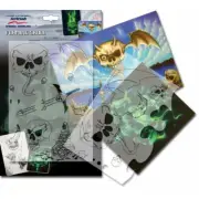 Harder and Steenbeck Airbrushing stencil set "Flaming skull"