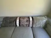 Adairs Mercer + Reid Lustre Bed Runner Grey Wine Velvet RRP $209 New With Tags