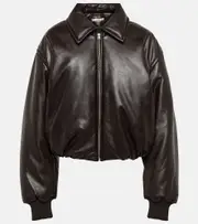 [Acne Studios] Acne Studios Padded coated jersey bomber jacket UK 12 brown