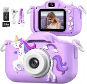 Mgaolo Kids Camera Toys for 3-12 Years Old Boys Girls Children,Portable Child Digital Video Camera with Silicone Cover, Christmas Birthday Gifts for Toddler Age 3 4 5 6 7 8 9 (Purple)