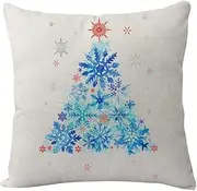 Cushion covers Cushion Covers 60cm x 60cm Snowflake Tree Cushion Covers Invisible Zipper Sofa Cushions Outdoor Cushions Garden Cushions Linen Decorative Pillows for Home Office Car(Snowflake Tree,(50x